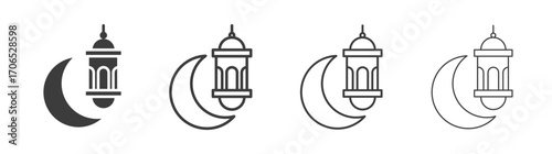 Islamic lantern icon style illustration. EPS 10 file