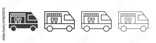 Food truck icon style illustration. EPS 10 file
