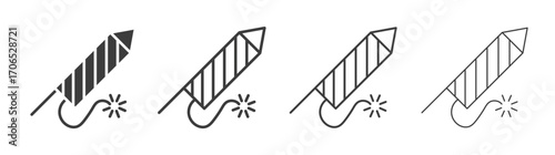 Fireworks rocket sign style illustration. EPS 10 file