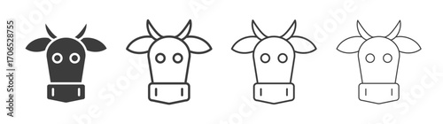Cow icon style illustration. EPS 10 file