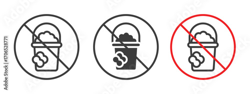 Cleaning bucket with sponge sign style illustration. EPS 10 file