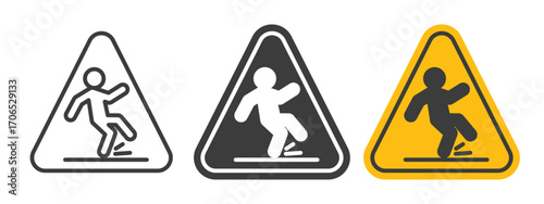 Wet floor sign pack. vector glyph flat icons