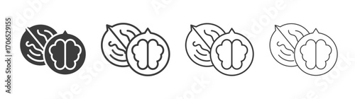 Walnut icon style illustration. EPS 10 file