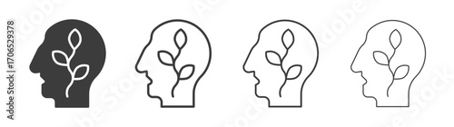 Think green icon style illustration. EPS 10 file