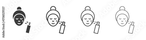 Spray on face icon style illustration. EPS 10 file