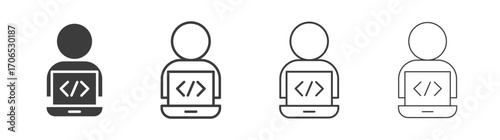Programmer icon style illustration. EPS 10 file