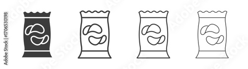 Potato chips icon style illustration. EPS 10 file