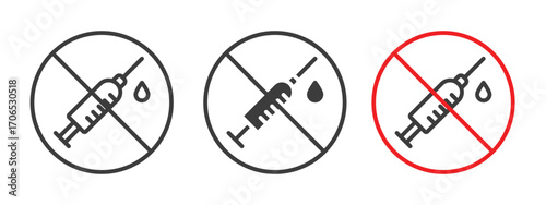 No syringe sign style illustration. EPS 10 file