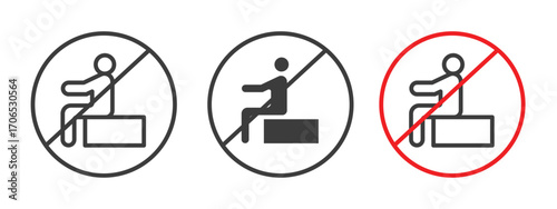 No sitting sign style illustration. EPS 10 file