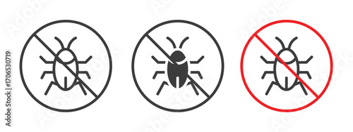 No parasitic insects sign style illustration. EPS 10 file