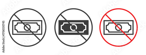 No money sign pack. vector glyph flat icons