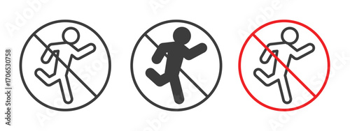 No running sign style illustration. EPS 10 file