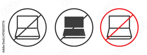 No laptop sign style illustration. EPS 10 file