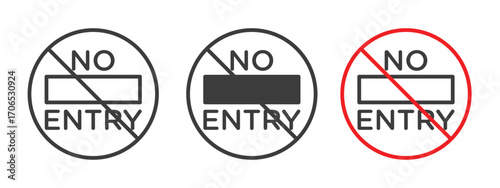 No entry road sign style illustration. EPS 10 file