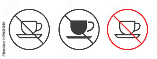 No coffee cup sign style illustration. EPS 10 file