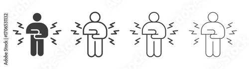 Muscle pain icon style illustration. EPS 10 file