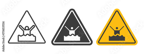 Mud warning sign style illustration. EPS 10 file