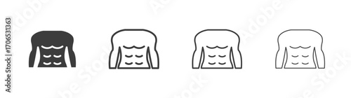 Male torso icon style illustration. EPS 10 file