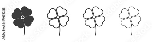 Four leaf clover icon style illustration. EPS 10 file