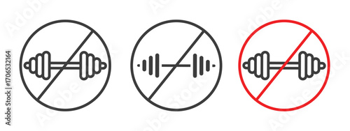 Forbidden barbell sign style illustration. EPS 10 file