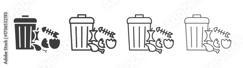 Food waste icon style illustration. EPS 10 file