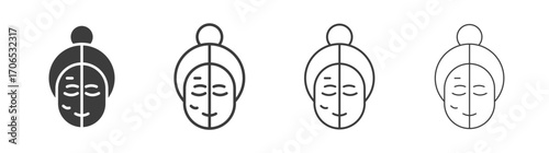 Facelifting procedure icon style illustration. EPS 10 file
