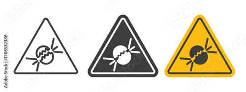 Explosive materials hazard sign style illustration. EPS 10 file