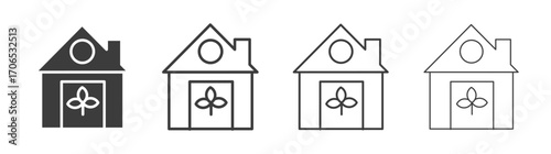Eco house icon style illustration. EPS 10 file