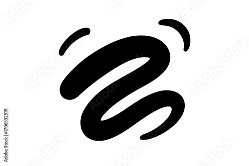 Abstract black swirl design representing fluid motion and creativity in modern art