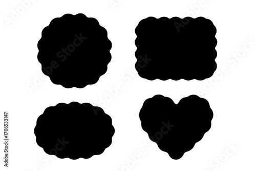 Silhouette design templates of various shapes suitable for creative projects and crafts