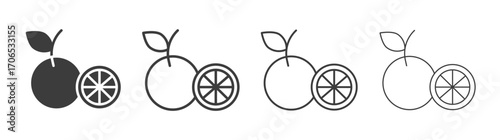 Citrus fruit icon style illustration. EPS 10 file