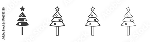 Christmas tree icon style illustration. EPS 10 file