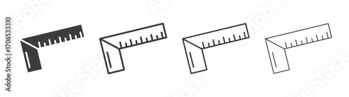 Carpenter ruler icon style illustration. EPS 10 file