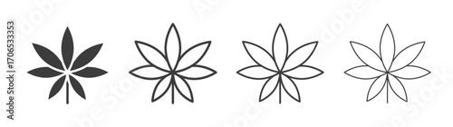 Cannabis leaf icon style illustration. EPS 10 file