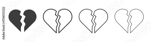 Broken heart icon style illustration. EPS 10 file