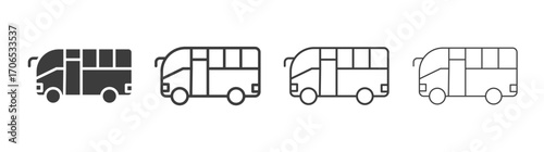 Bus coach icon style illustration. EPS 10 file