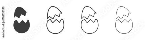 Broken egg icon style illustration. EPS 10 file