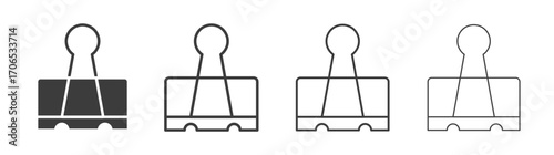 Binder clip icon style illustration. EPS 10 file