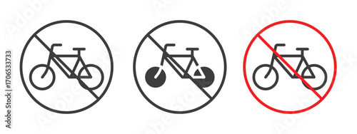 Bicycle prohibition sign style illustration. EPS 10 file