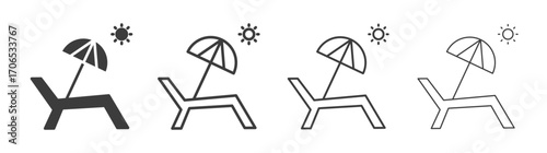Beach chair icon style illustration. EPS 10 file