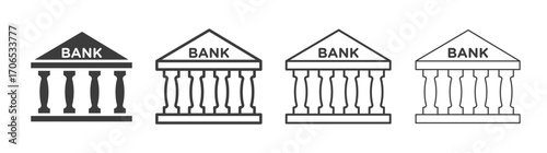 Bank building icon style illustration. EPS 10 file