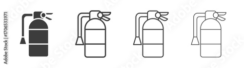 Fire extinguisher icon style illustration. EPS 10 file