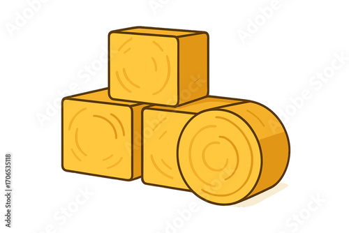 Hay bales stacked in a farmyard for agricultural use hay bales stacked