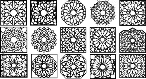 Set of Islamic lasercut pattern design
