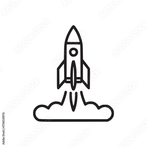 Vector art of a rocket launch this image represents innovation, progress, and ambition, making it suitable for technology, science, and business projects it symbolizes new beginnings and reaching for 