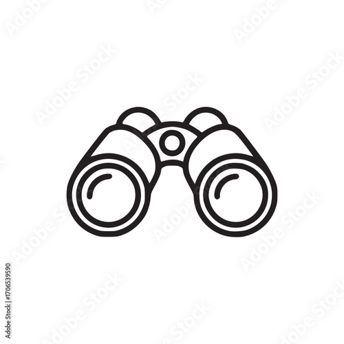 Vector art of binoculars icon this simple and clean graphic represents exploration, search, or vision, perfect for user interface design, travel, and adventure themes