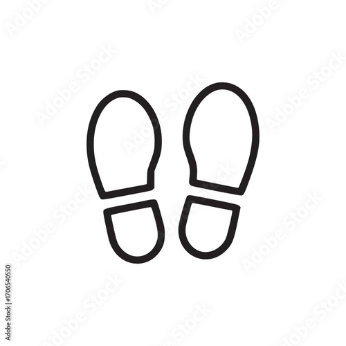 Vector art of a simple line art illustration of footprints, symbolizing movement, travel, and the journey of life, perfect for adding a touch of adventure to your designs