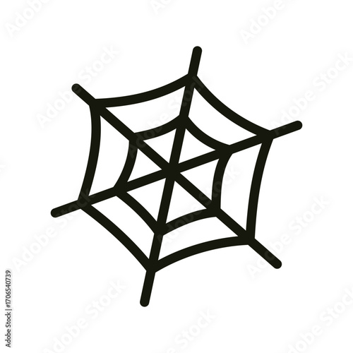 Vector halloween spider web clipart isolated on white background. Cute spooky decoration for witchcraft and magic design.