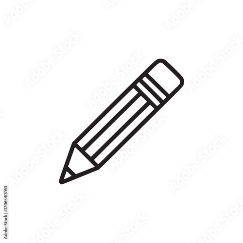 Vector art of a simple line art illustration of a pencil, perfect for adding a touch of creativity to your designs, symbolizing writing, drawing, and the power of ideas and expression