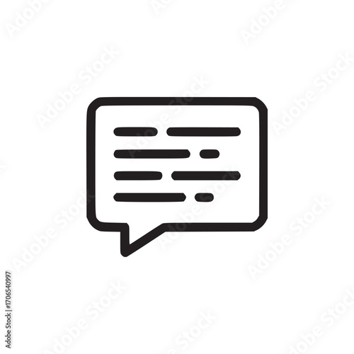 Vector art of a captivating line art illustration showcases a speech bubble icon, , symbolizing communication, dialogue, and expression, rendered with minimalist elegance and modern design principles,